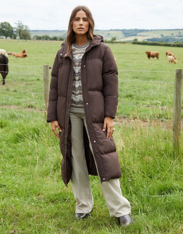 Women's Chocolate Maxi Puffer Jacket Siouxe